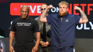 Mike Tyson e Jake Paul in conferenza stampa
