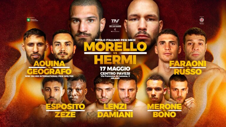 Taf 9-17 Maggio a Milano. Main event Dario Morello vs Yassin Hermi